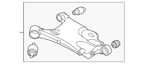 Lower control arm for rear left spring, Volvo S60 20-25
