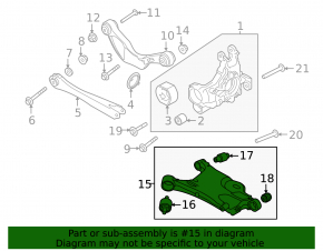Lower control arm for rear left spring, Volvo S60 20-25