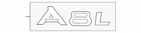 The emblem inscription A8 L on the trunk lid of the Audi A8 19-25