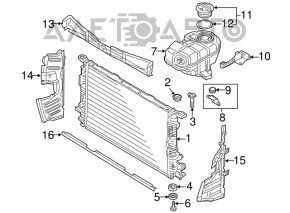 Right radiator deflector for Audi A6 C7 2016-2017 (restyling 2.0) - cracks