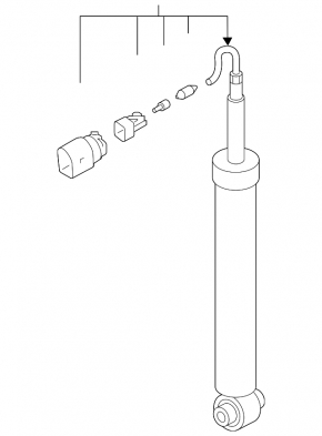 Rear left shock absorber for Audi E-Tron 19-23, electric, with support