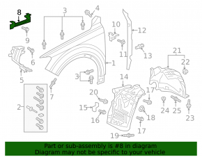 Front left wing bracket Audi Q7 16- central