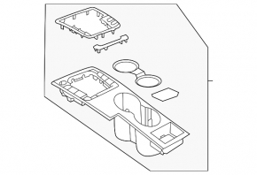 Center console trim cup holders VW Passat 20-22