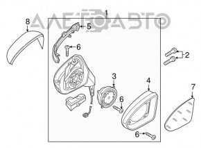 Left side mirror complete VW Golf 15-21