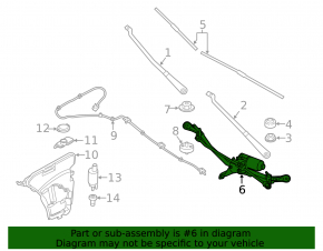 Windscreen wiper trapezoid with motor BMW 7 G11 G12 16-19