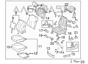 Driver's seat for Toyota Camry v40 07-09 without airbag, gray leather