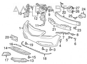 Front bumper grille right Acura ILX 13-15 prerest