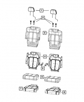 Seat 2nd row left Jeep Grand Cherokee WL 21-25 mechanical, black leather with perforation, long