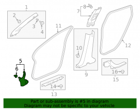 Front pillar trim lower right Honda Clarity 18-21 usa black, scratch
