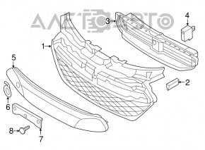 Radiator deflector blinds for Hyundai Sonata 11-15 hybrid, with motor, cracks