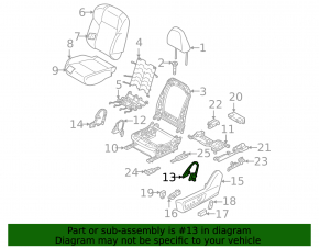 Mitsubishi Outlander 22-26 right side driver's seat trim, black, scratches