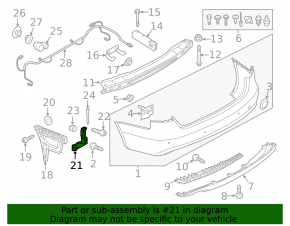 Rear bumper mount under the left light Audi A4 B8 08-16 sedan
