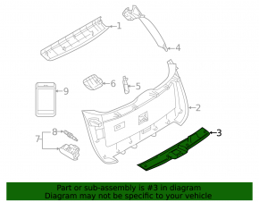 Lower Trunk Door Trim Infiniti QX50 19-25 for Button, Black