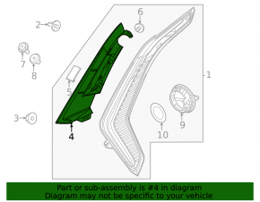 Outer wing light trim left Kia Niro 23-