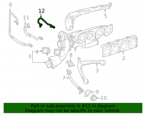 Mercedes W213 E 300 17-19 2.0T Turbo Cooling Return Line