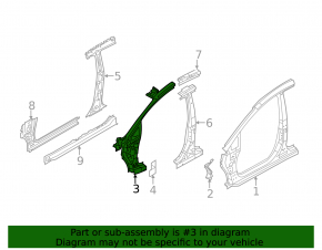 Front right body pillar Ford Fiesta 11-19