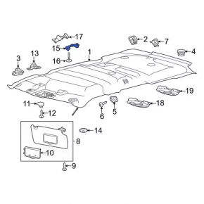 Ceiling handle rear right Ford Explorer 16-19 black