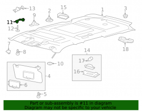 Ceiling handle rear right Ford Explorer 16-19 black