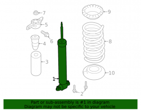 Rear shock absorber left Lincoln MKZ 17-20 with stiffness regulator 3.0