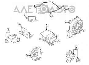 Airbag sensor door left Nissan Rogue 21-23 JP built