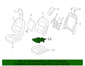 Rear seat armrest, 2nd row, Ford Escape MK4 23-26, black leather