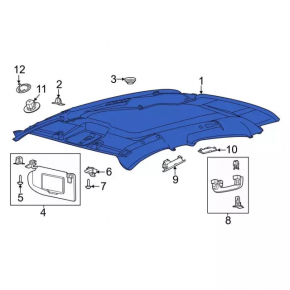Ford Mustang Mach-E 21-23 roof lining for panoramic, light gray