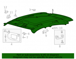 Ford Mustang Mach-E 21-23 roof lining for panoramic, light gray