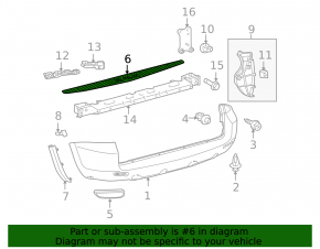 Upper rear bumper trim for Toyota RAV4 2006-2012