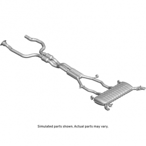 Muffler rear part with barrels Cadillac CTS 14- 3.6 cut off catalyst