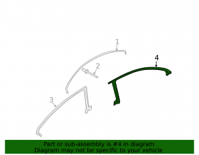 Rear left glass seal VW CC 08-17 on the body