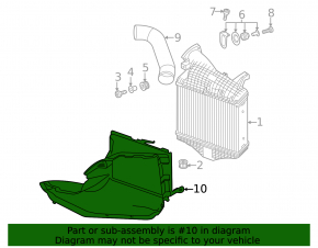 Left auxiliary radiator duct for Audi SQ7 20-25 4.0