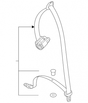 Rear left seat belt for Audi Q7 24-24 with squib, beige