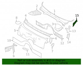 Right windshield wiper seal for BMW 8 G15 G16 20-25