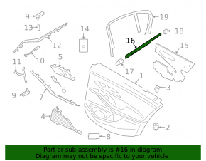 Glass seal inner door rear left BMW 3 G20 19-