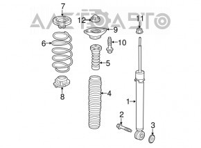 Rear left shock absorber support Honda CRV 17-22