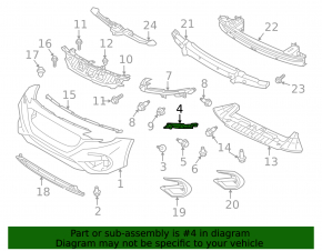 Right front bumper mount for Subaru Legacy 2023-2025