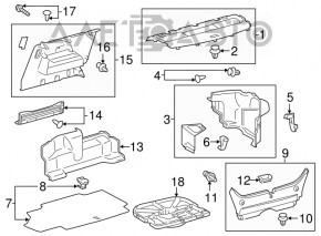 Toyota Camry v50 12-14 hybrid USA trunk floor, black, dry cleanable