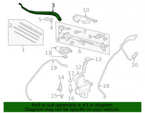 Wiper arm right Acura MDX 14-20