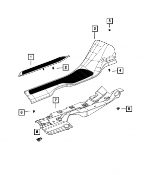 Jeep Grand Cherokee WL 21-25 black outer rear left door sill, long