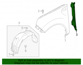 Left door-wing seal for Kia Soul 20-25