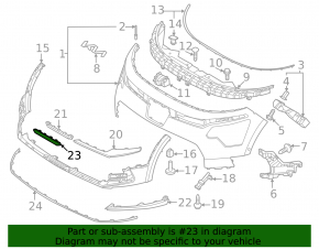 Front bumper molding, central lower, Kia Niro 23-26 EV