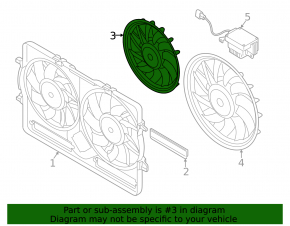 Cooling fan right Audi Q5 8R 09-17 2.0T, hybrid small