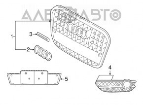Radiator grill assembly Audi Q3 15 for parking sensors