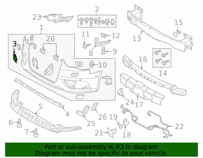Tow hook plug for front bumper Audi A3 8V 15-16 S-line