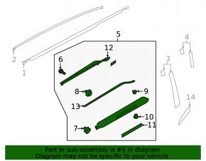 Lower rear left door trim for Subaru Outback 2022-2025 Wilderness
