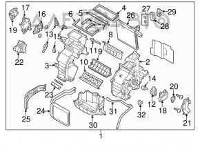 Heater housing bare left Hyundai Veloster 12-17