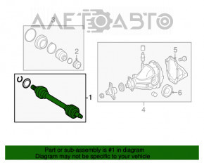 Drive axle rear right Mercedes GLC 16-22 RWD