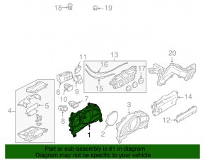 Instrument cluster Mazda 3 14-16 BM without display, without tachometer