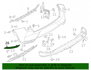 Rear Bumper Reflector Left Ford Mustang Mach-E 21-23