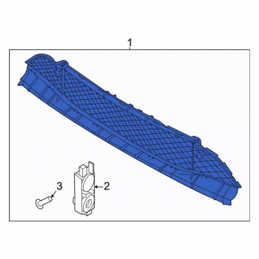 Ford Mustang Mach-E 21-23 Front Bumper Lower Grille with Louvers and Motor